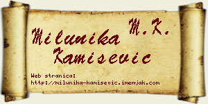 Milunika Kamišević vizit kartica